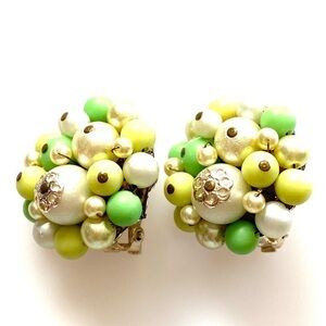 Japanese Vintage Clip Ons Earrings marked Japan